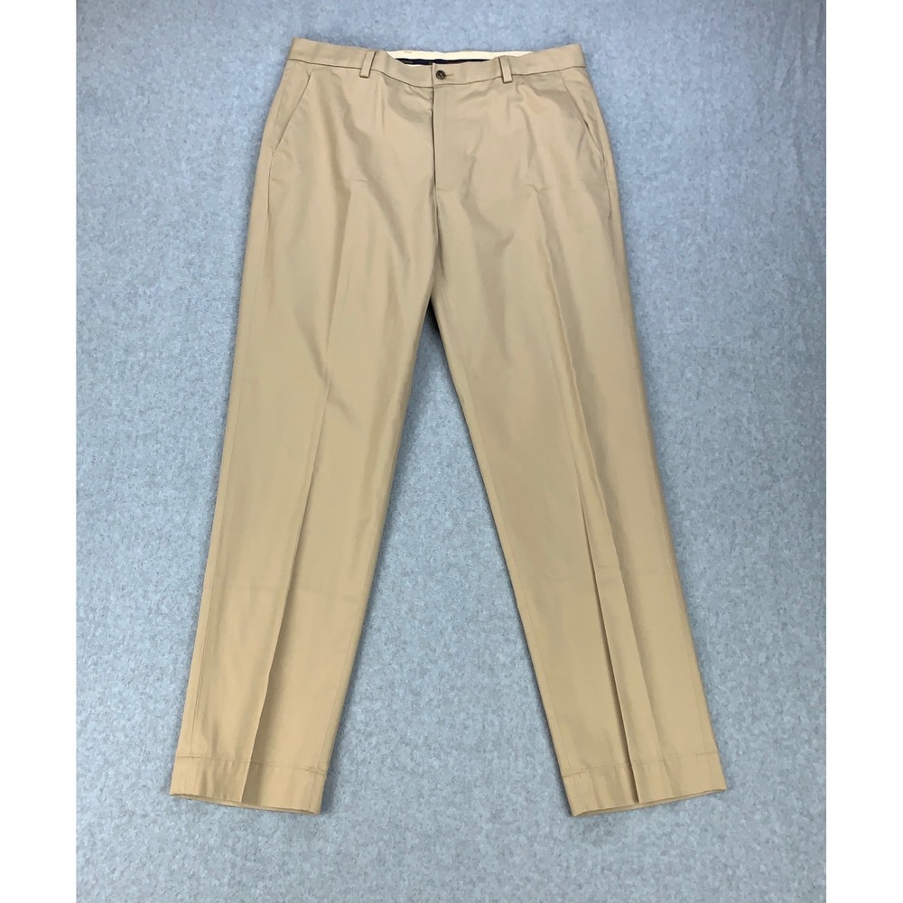 Brooks Brothers Chino Pants Mens 37x32 Tan Clark Fit Advantage Stretch Waistband